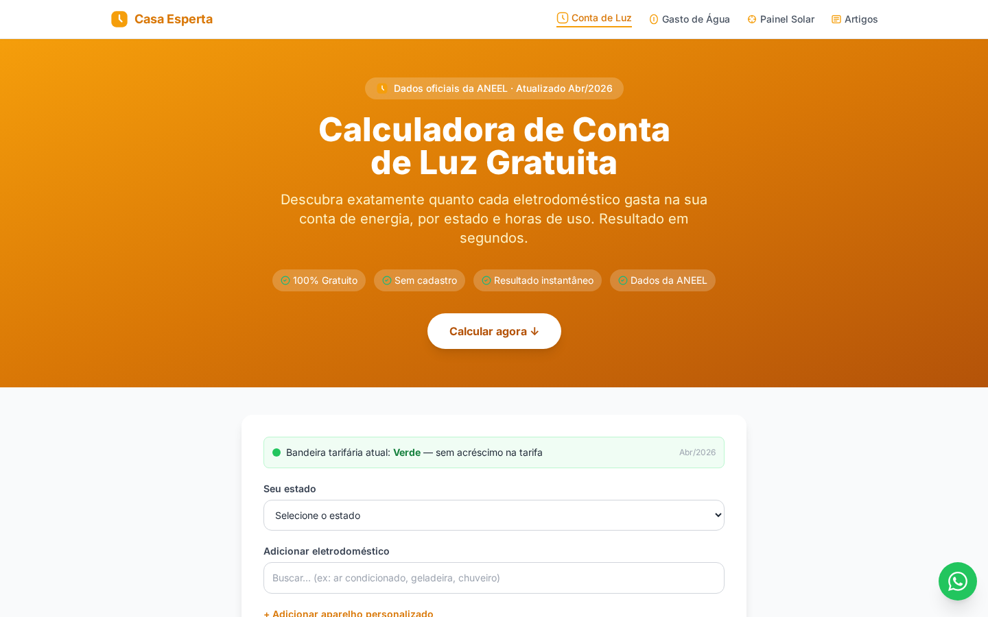 Print do site Casa Esperta