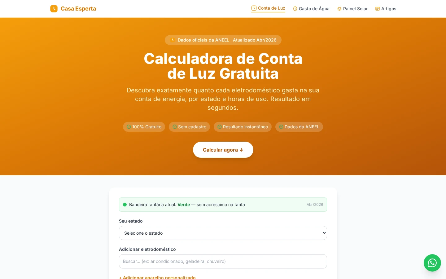 Print do site Casa Esperta