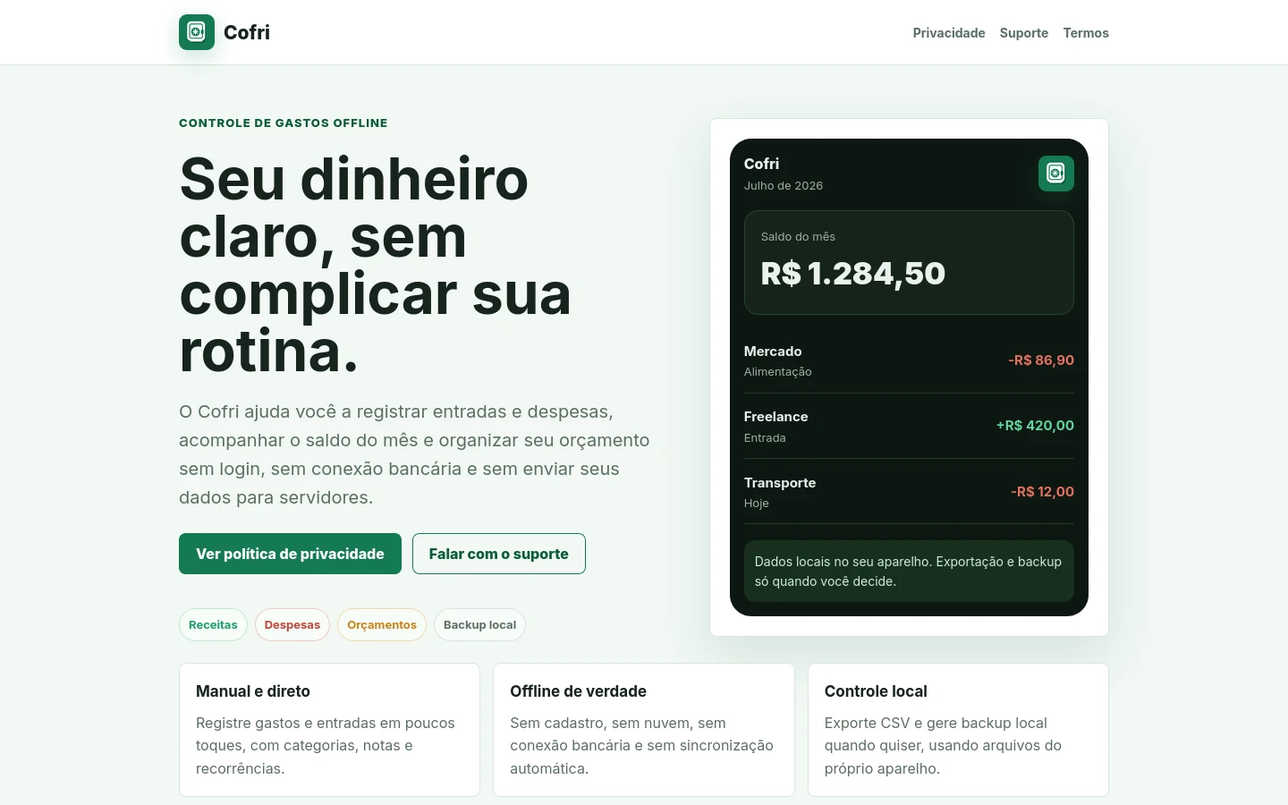 Print do site Cofri