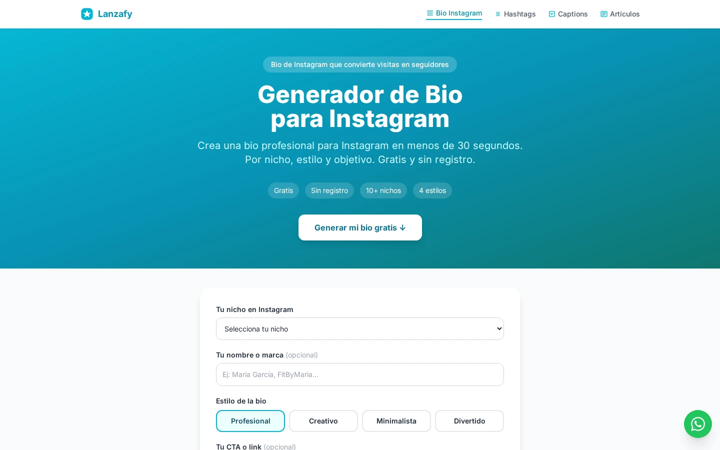 Print do site Lanzafy